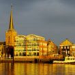 Dorp Ouderkerk bij avondlicht